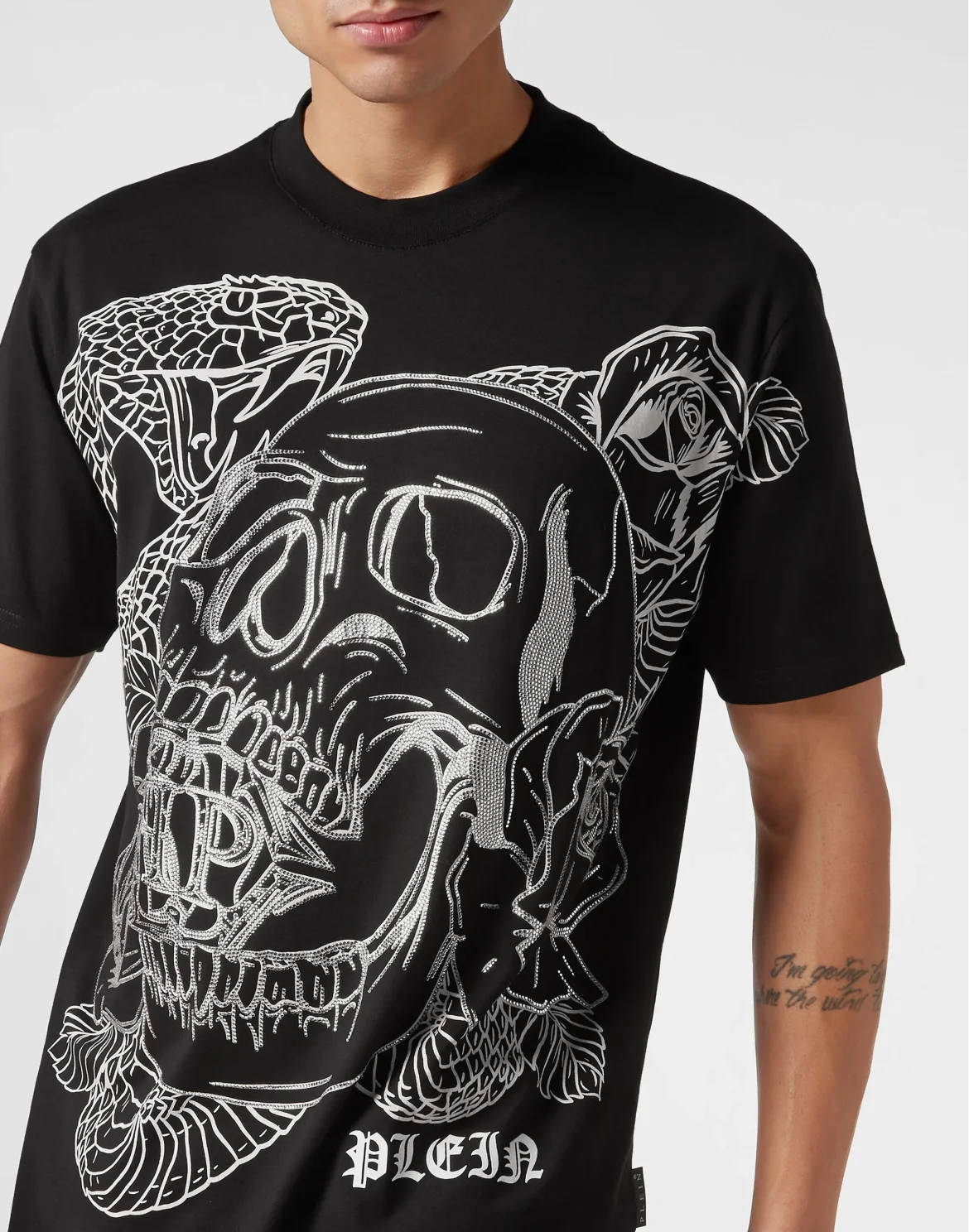 T-shirt Round Neck SS Snake, цвет: Черный