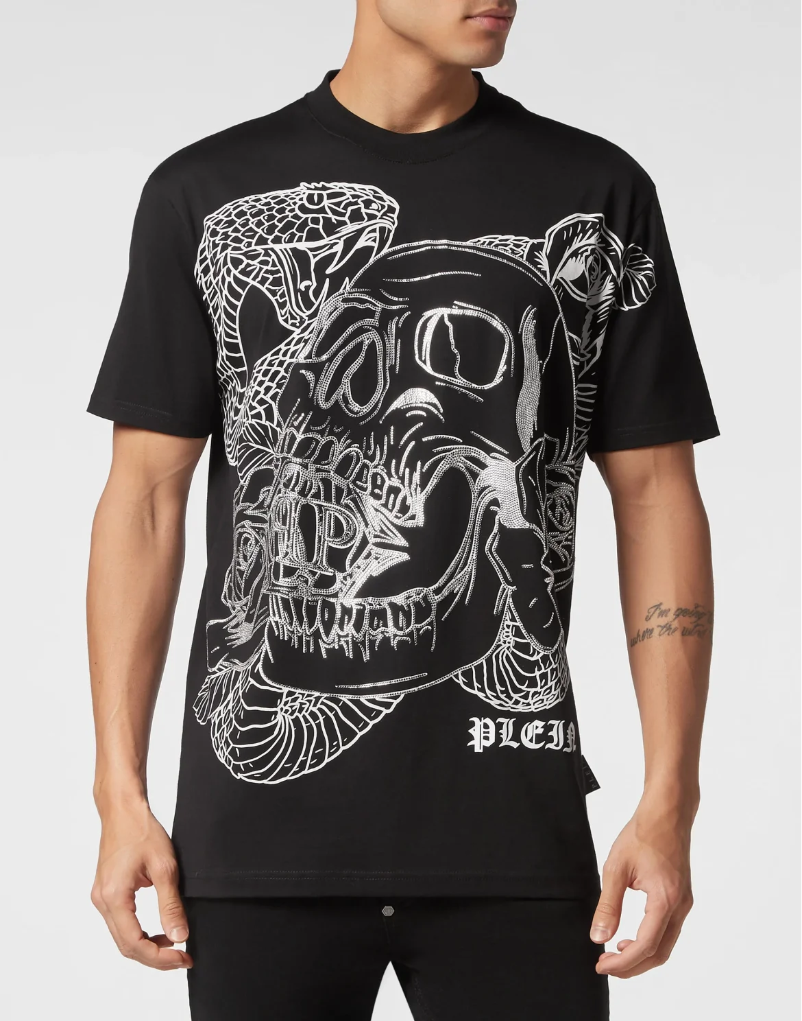 T-shirt Round Neck SS Snake, цвет: Черный