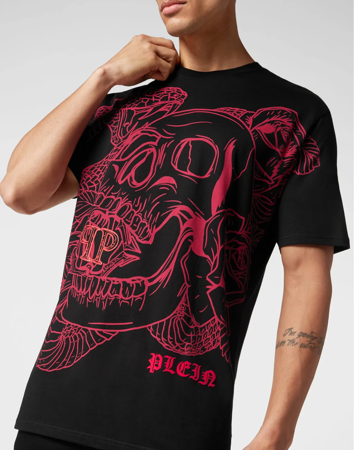 T-shirt Round Neck SS Snake, цвет: Черный
