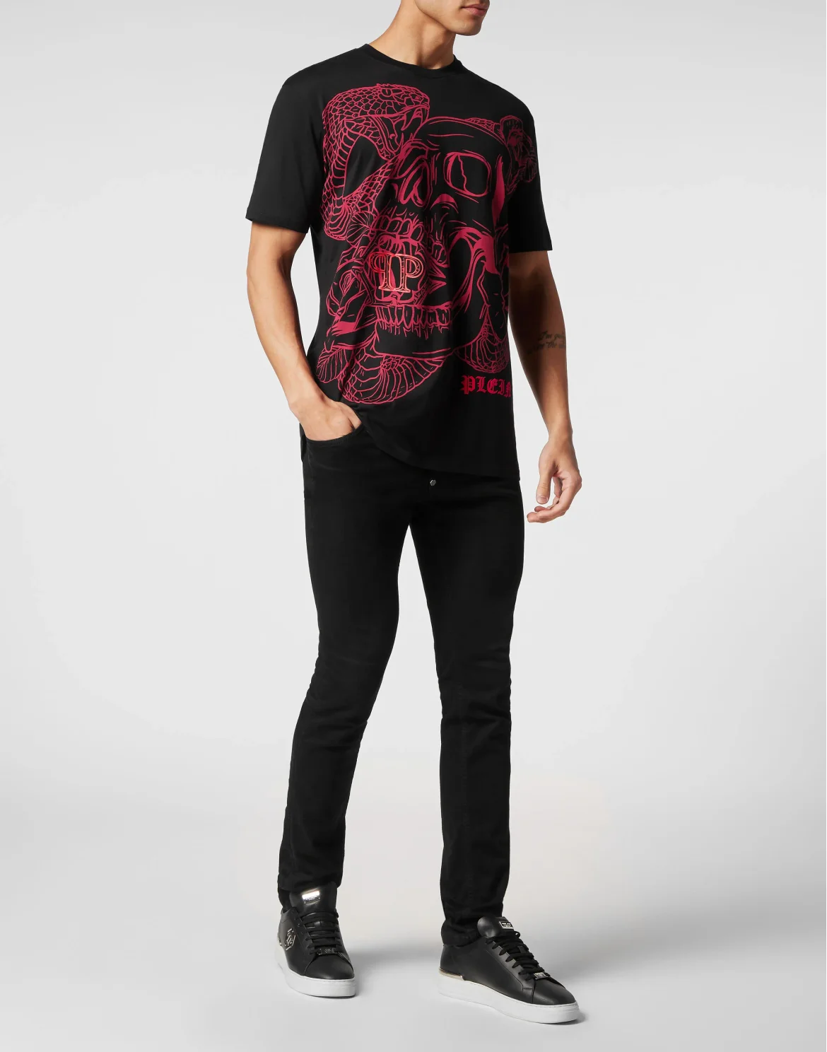 T-shirt Round Neck SS Snake, цвет: Черный