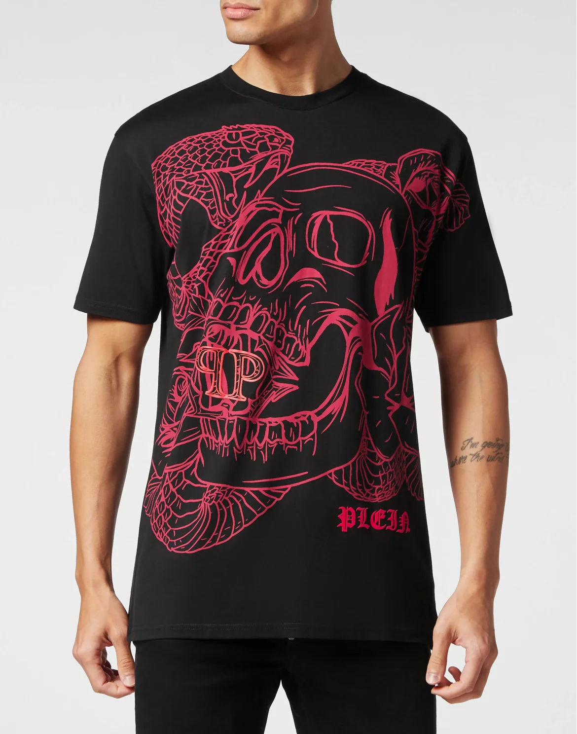 T-shirt Round Neck SS Snake, цвет: Черный