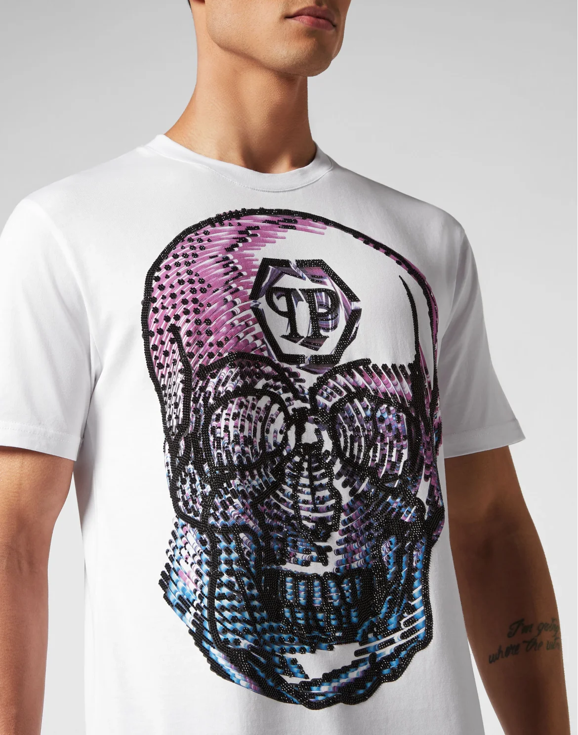 T-shirt Round Neck SS Skull, цвет: Белый