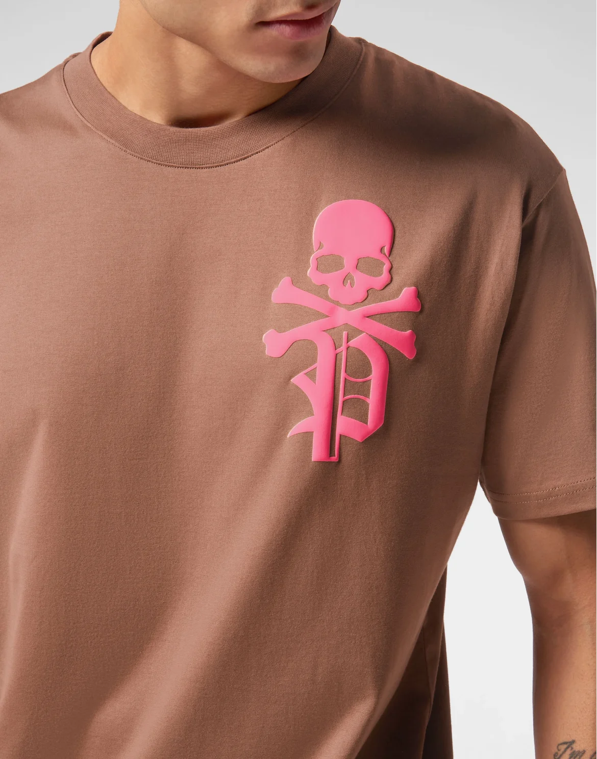 T-shirt Round Neck SS Skull&Bones, цвет: Коричневый