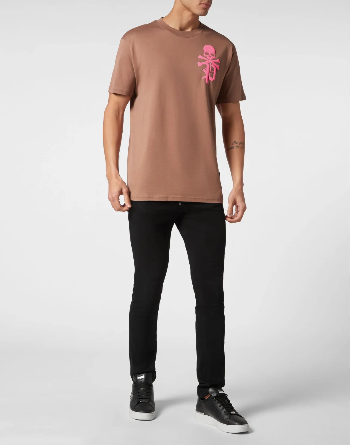 T-shirt Round Neck SS Skull&Bones, цвет: Коричневый