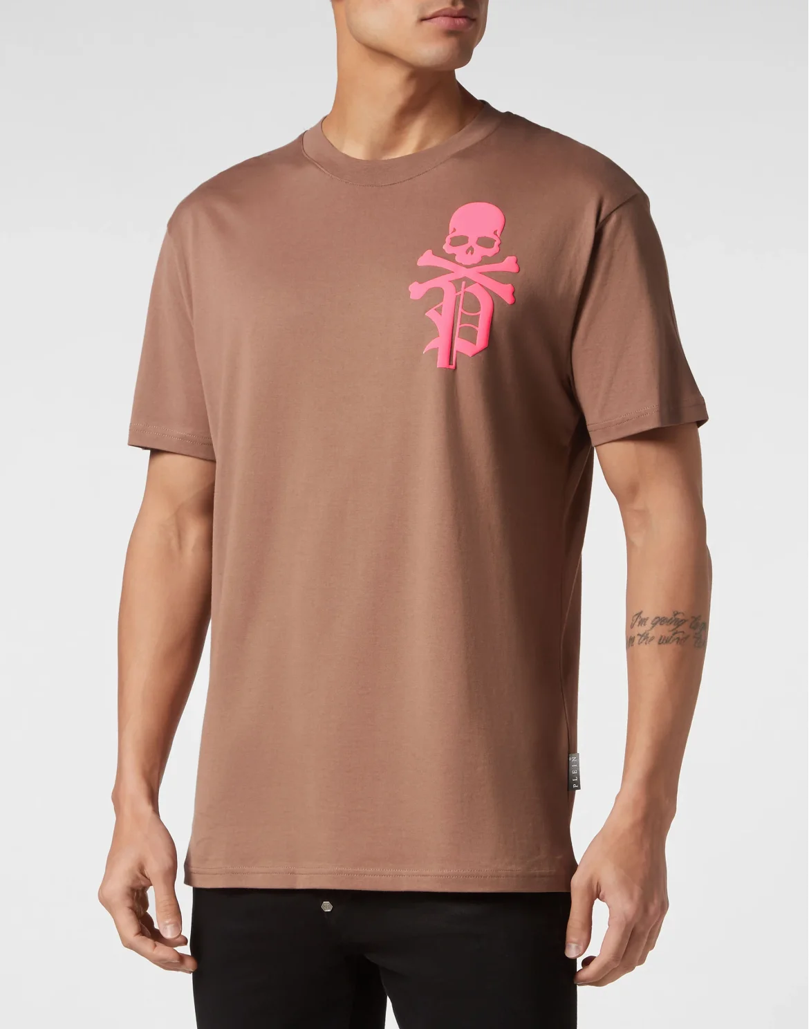 T-shirt Round Neck SS Skull&Bones, цвет: Коричневый