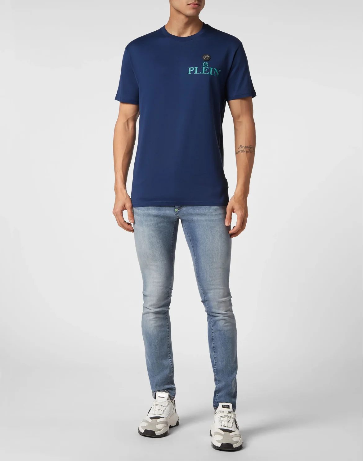 T-shirt Round Neck SS Iconic Plein, цвет: Синий