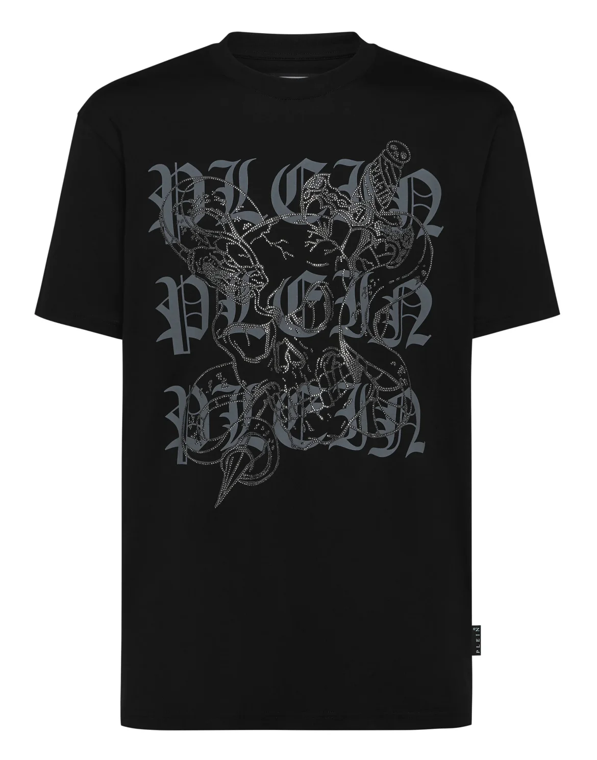 Washed T-shirt Round Neck SS Snake, цвет: Черный