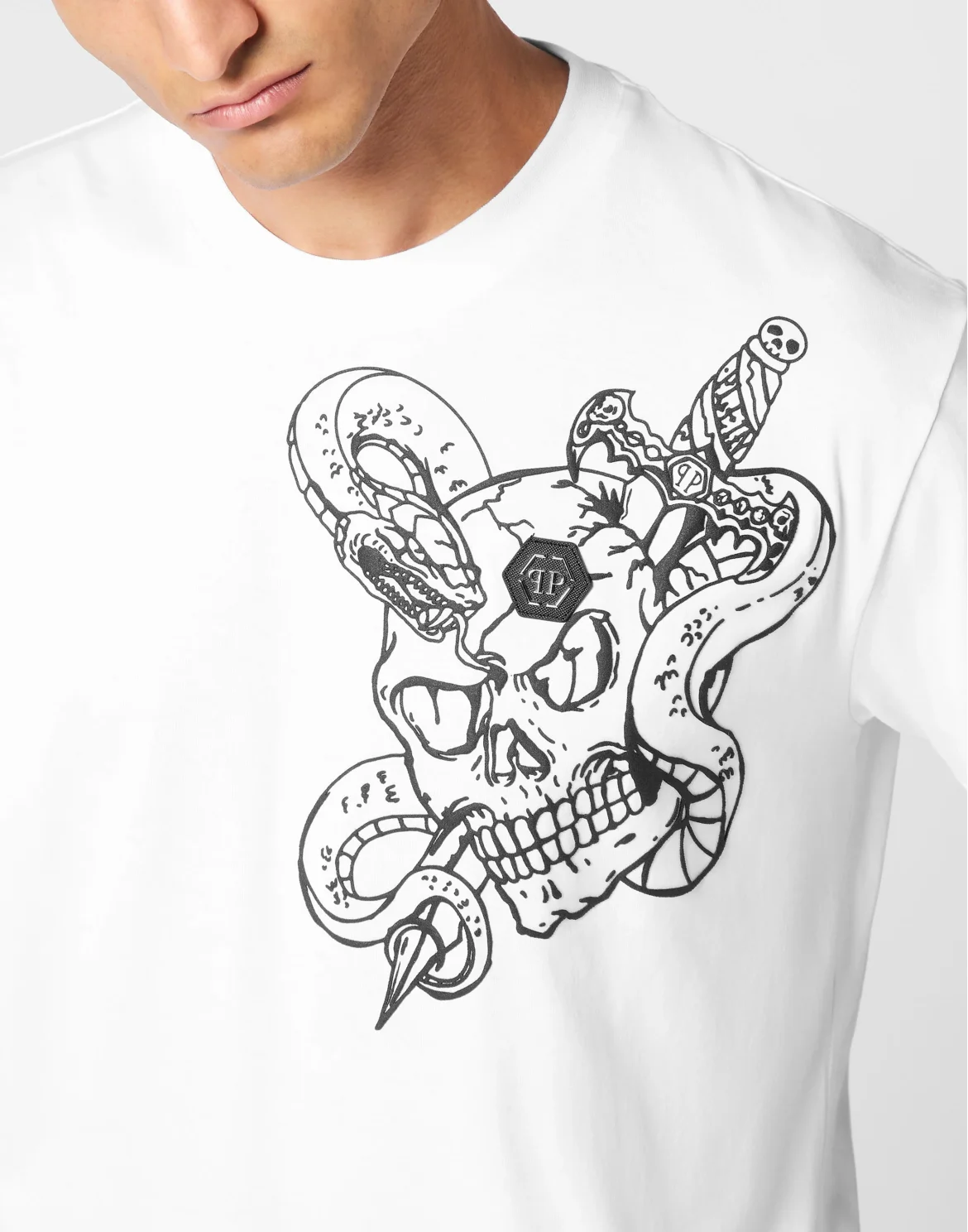 T-shirt Round Neck SS Snake, цвет: Белый