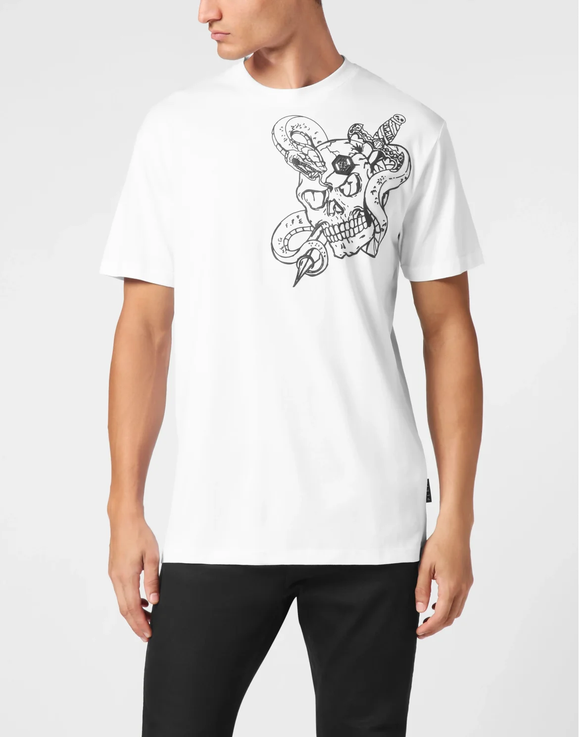 T-shirt Round Neck SS Snake, цвет: Белый