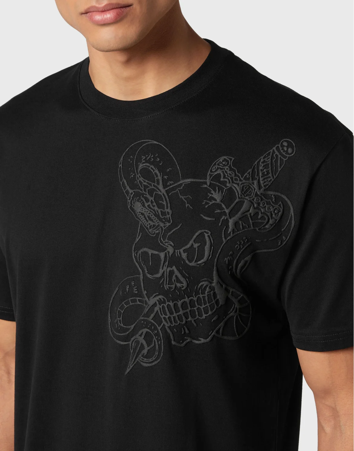 T-shirt Round Neck SS Snake, цвет: Черный
