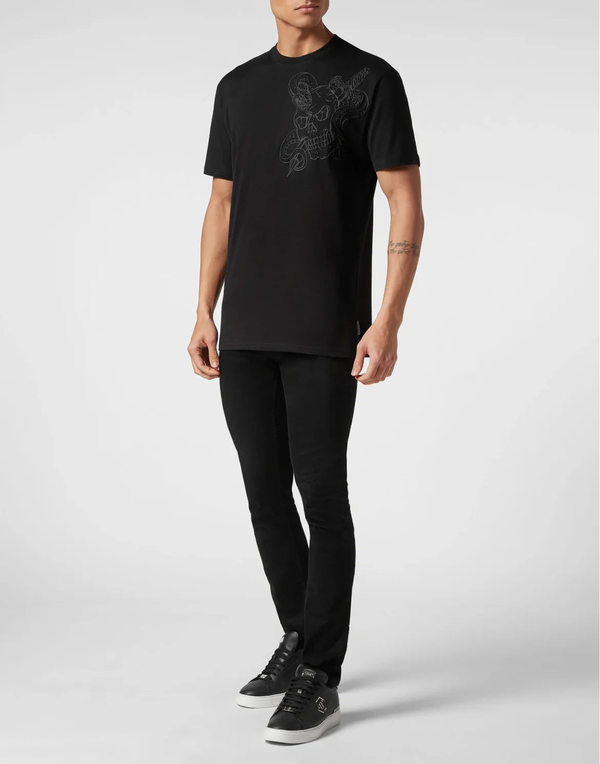 T-shirt Round Neck SS Snake, цвет: Черный