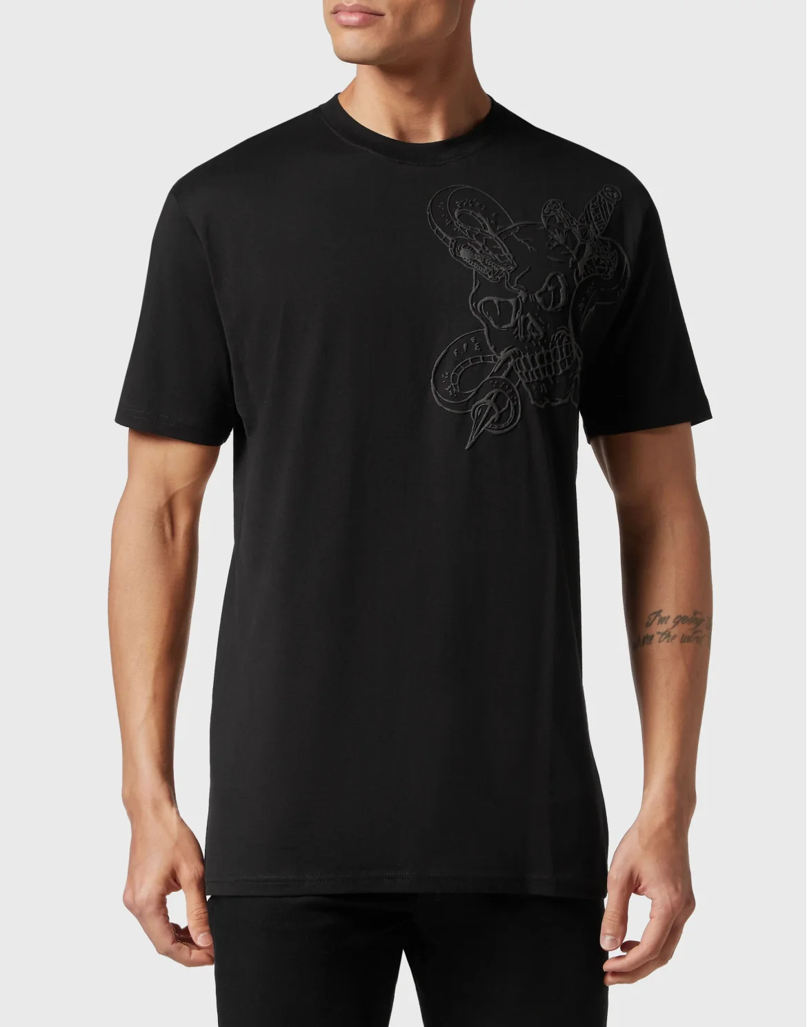 T-shirt Round Neck SS Snake, цвет: Черный