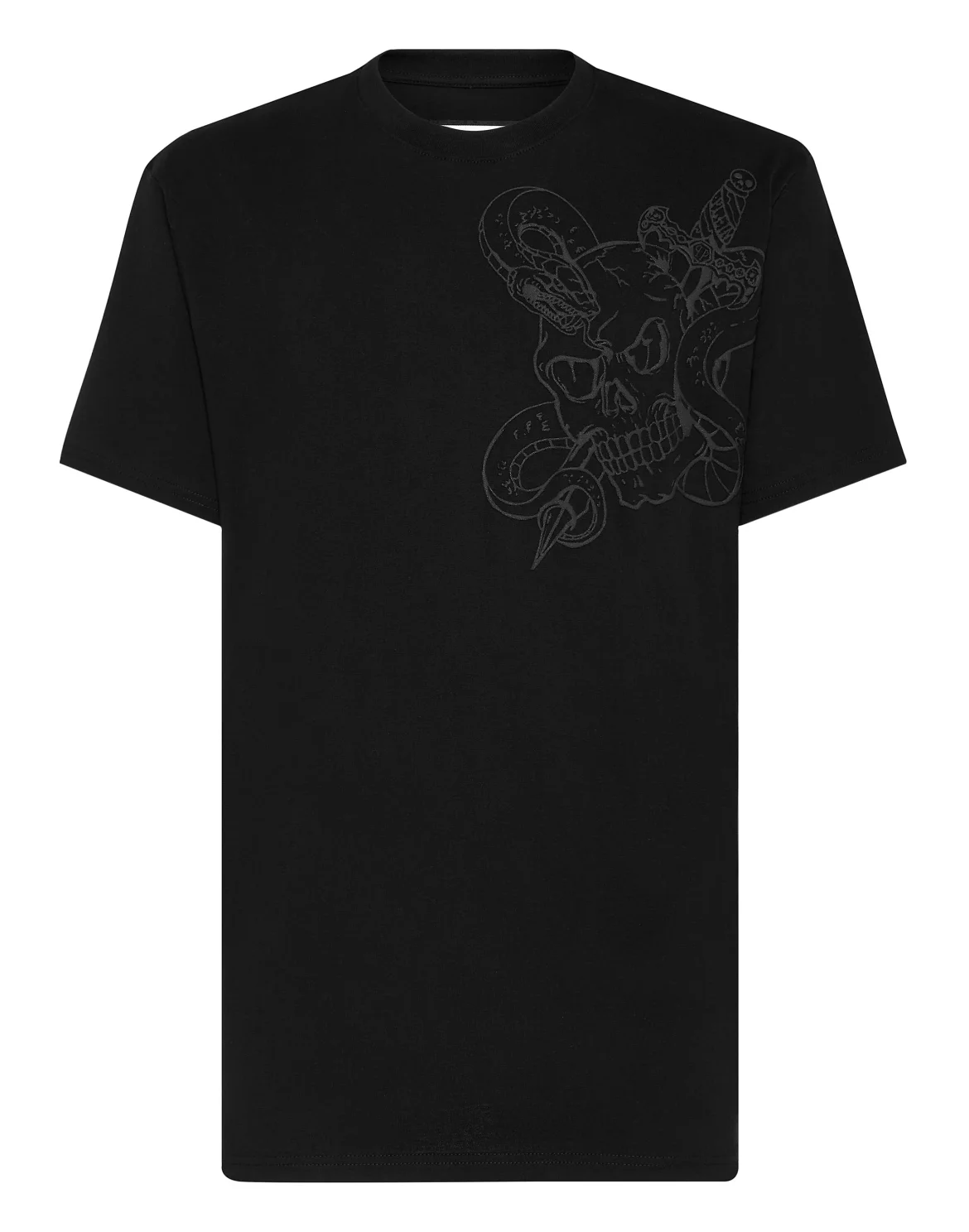 T-shirt Round Neck SS Snake, цвет: Черный