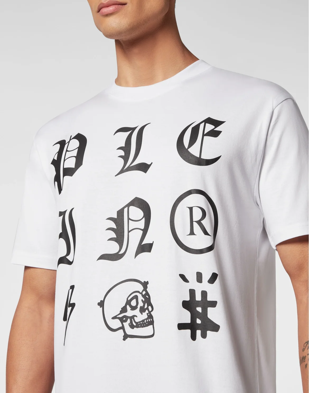 T-shirt Round Neck SS Gothic Plein, цвет: Белый