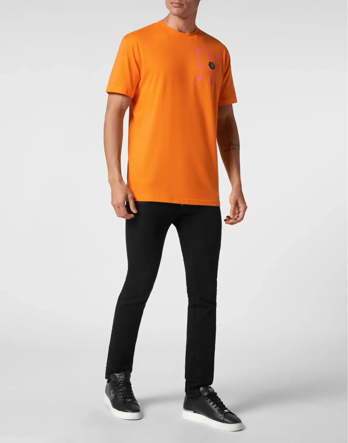 T-shirt Round Neck SS Gothic Plein, цвет: Оранжевый