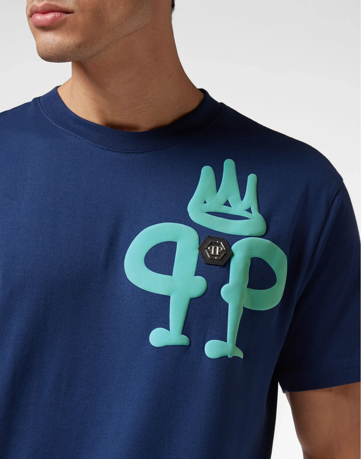 T-shirt Round Neck SS Iconic Plein, цвет: Синий