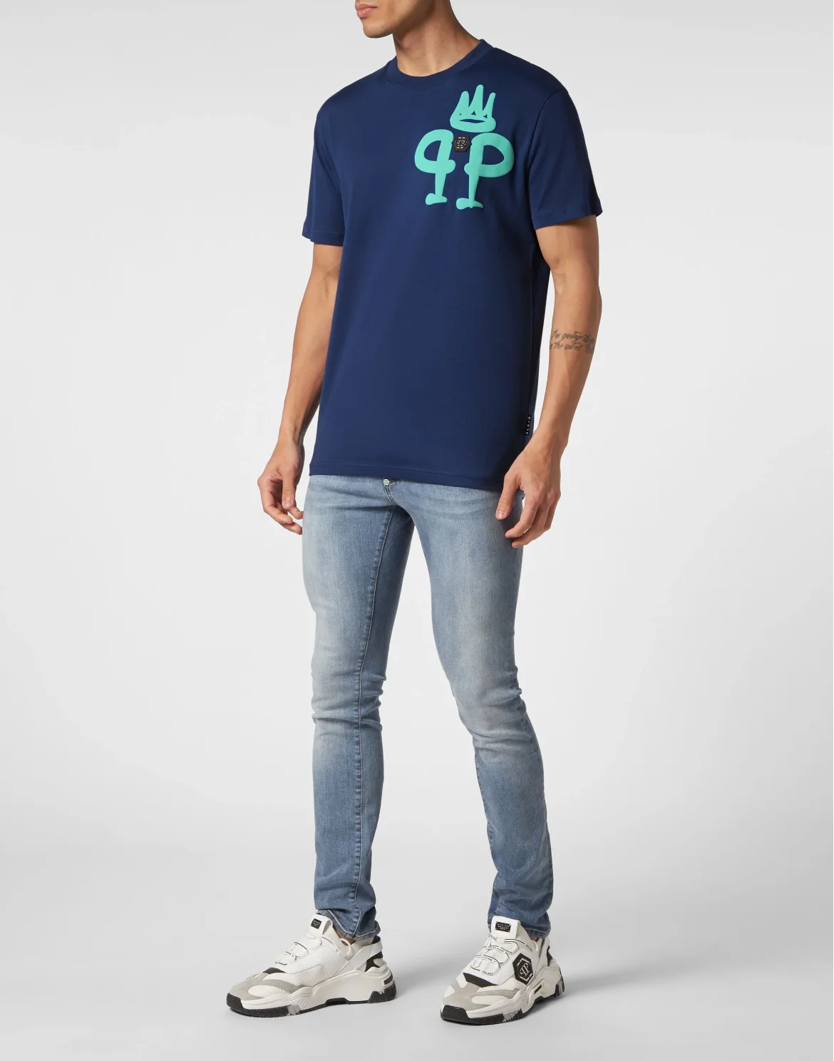 T-shirt Round Neck SS Iconic Plein, цвет: Синий