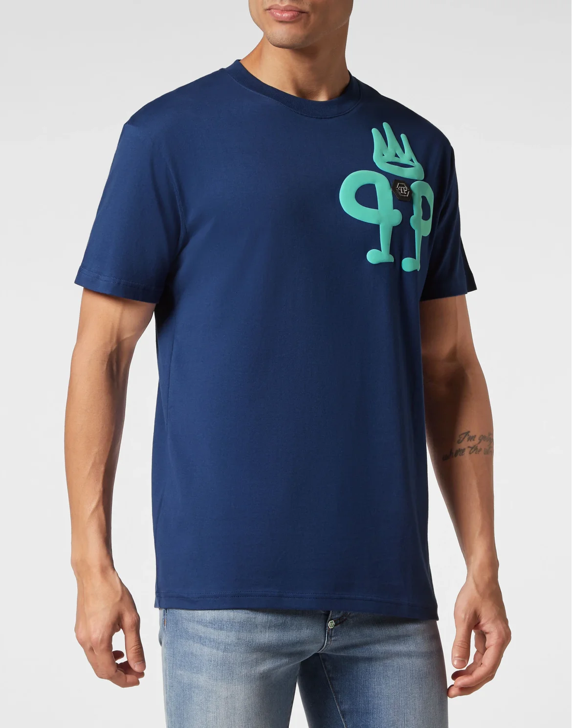 T-shirt Round Neck SS Iconic Plein, цвет: Синий