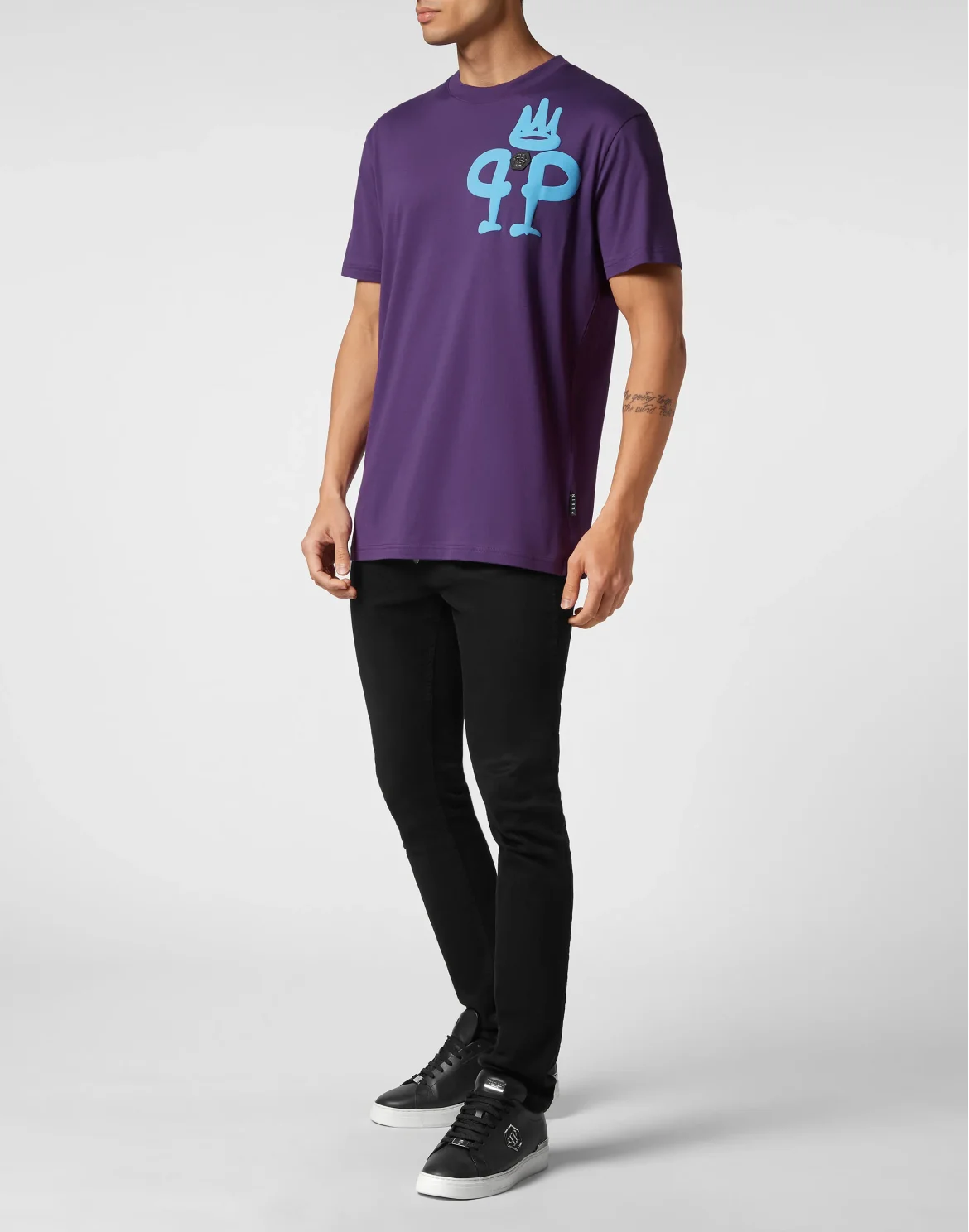 T-shirt Round Neck SS Iconic Plein, цвет: Фиолетовый
