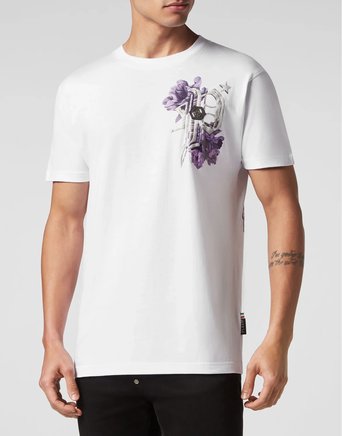 T-shirt Round Neck SS Flowers, цвет: Белый