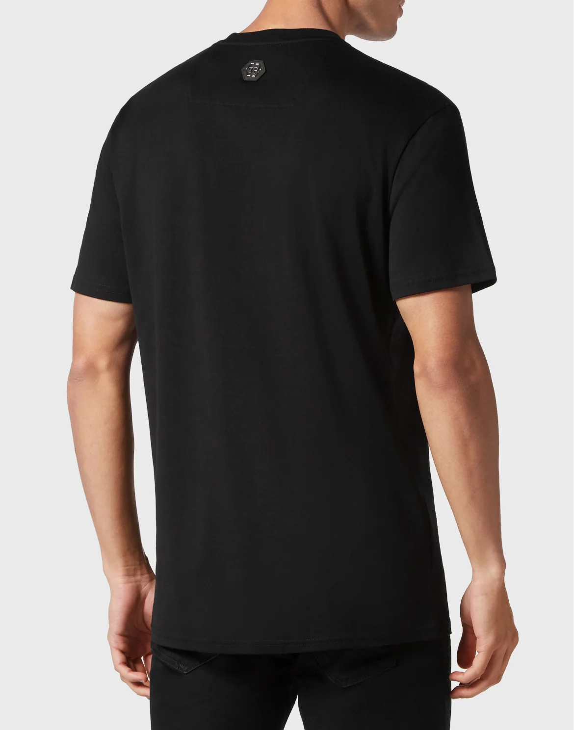 T-shirt Round Neck SS Flowers, цвет: Черный