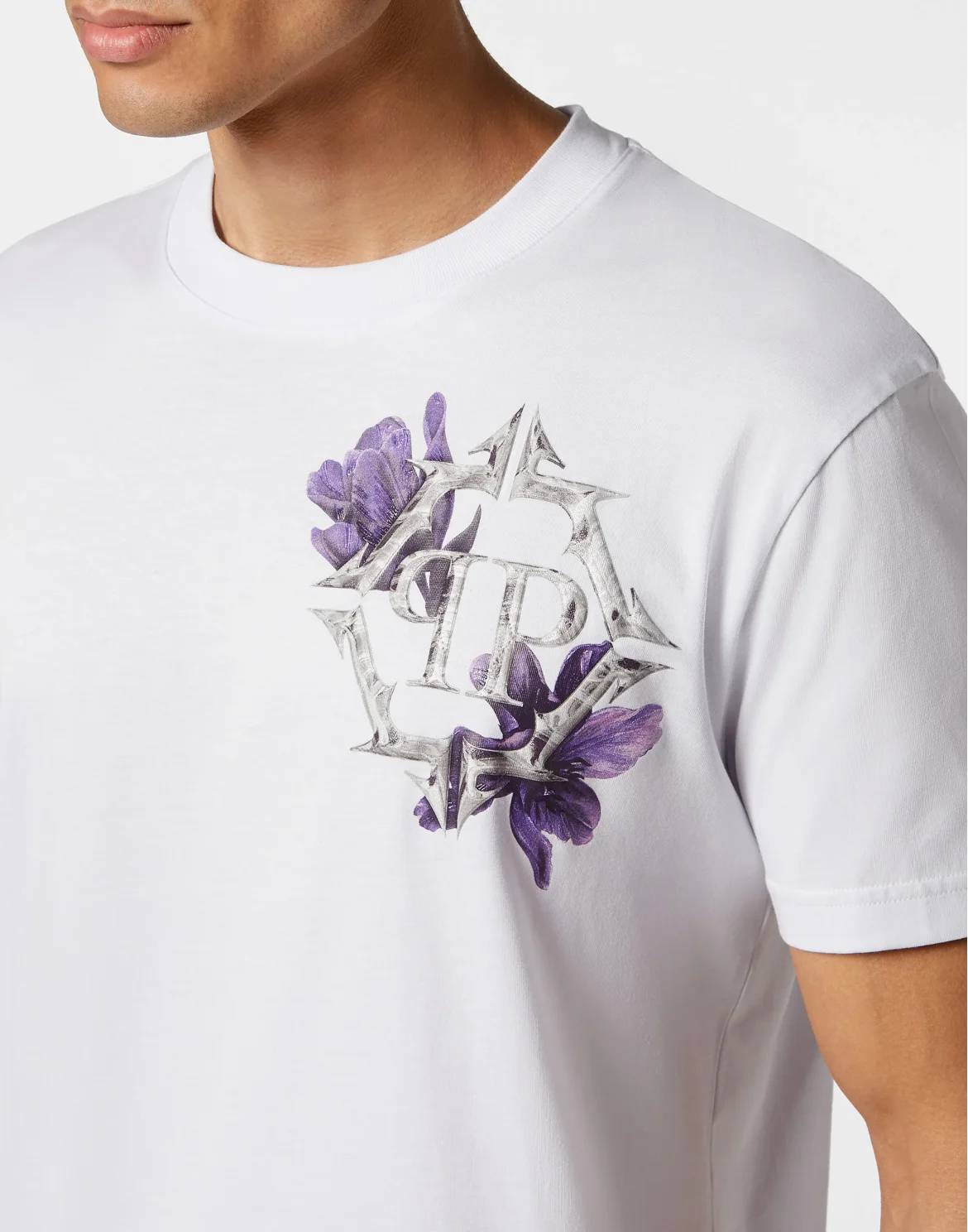 T-shirt Round Neck SS Flowers, цвет: Белый