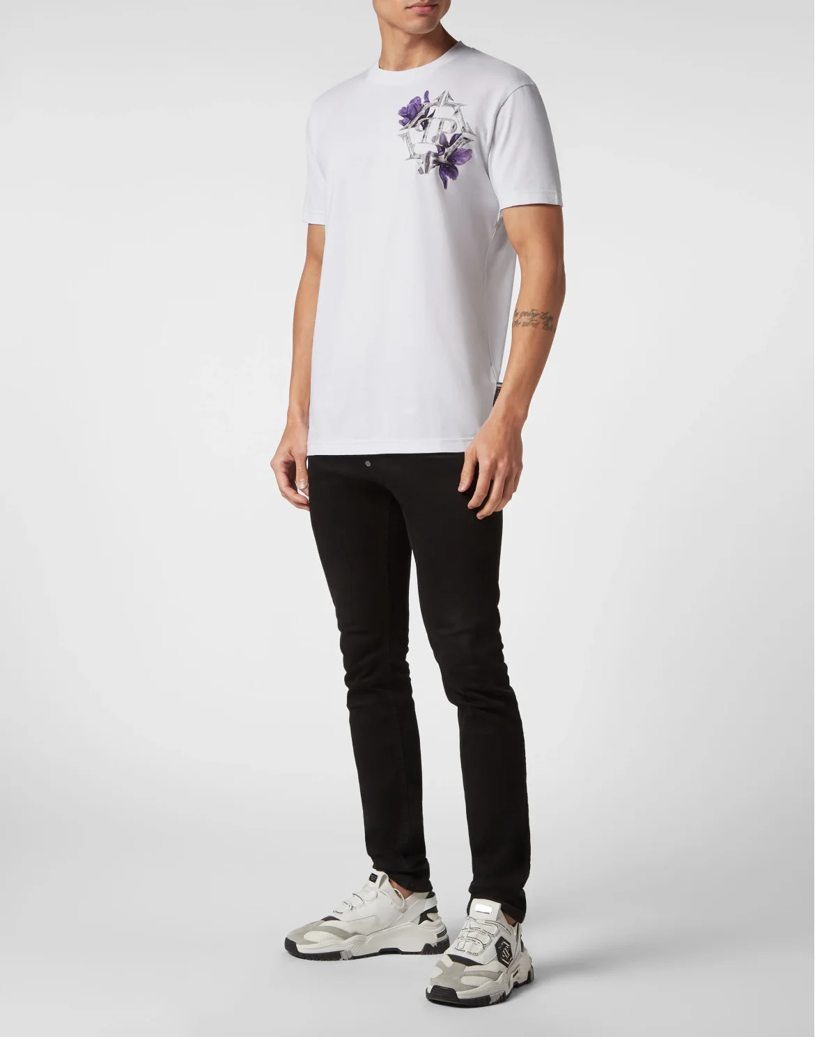 T-shirt Round Neck SS Flowers, цвет: Белый