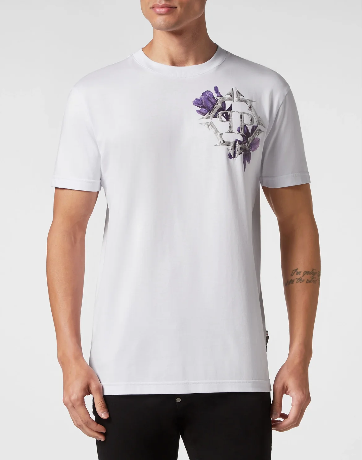 T-shirt Round Neck SS Flowers, цвет: Белый