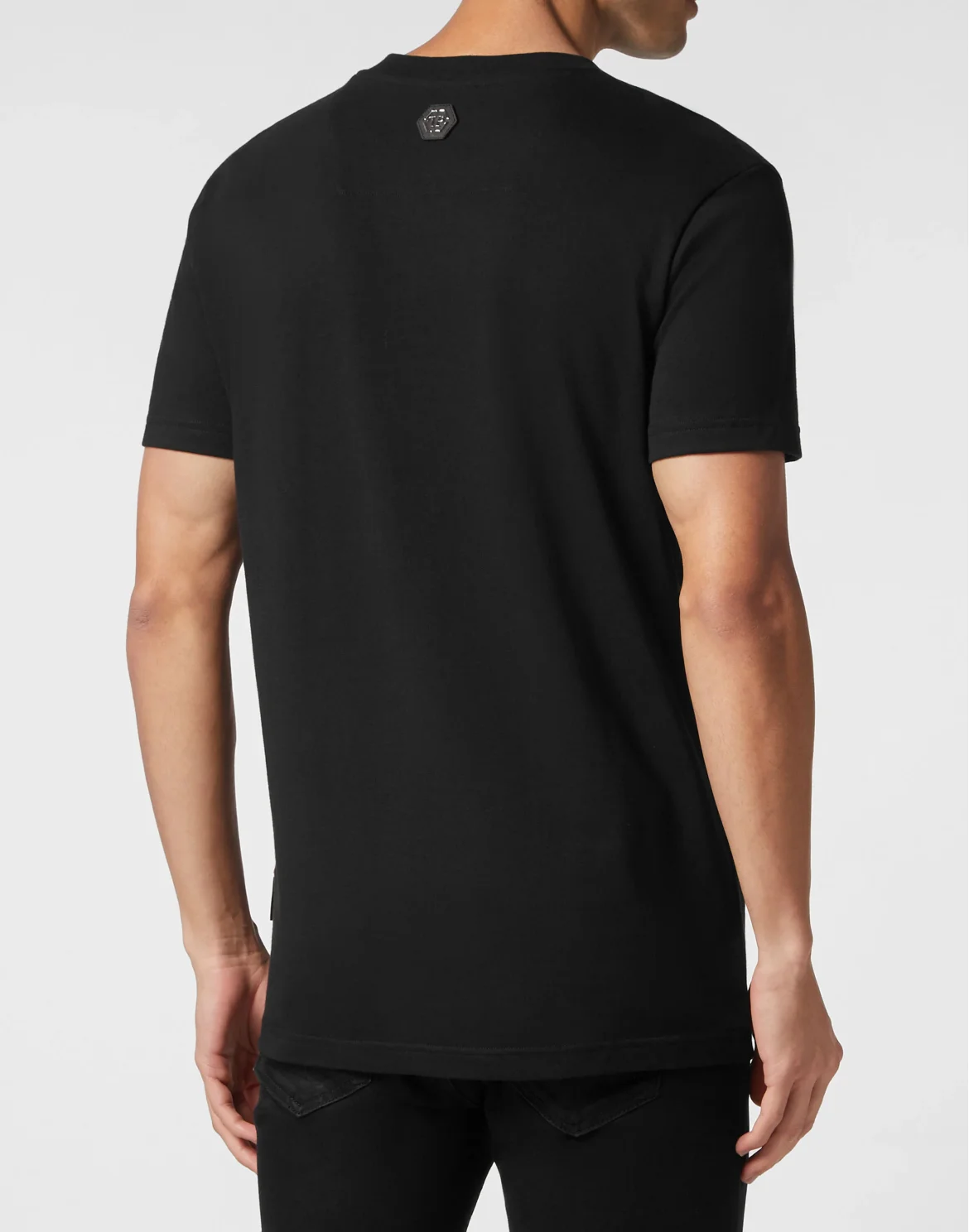 T-shirt Round Neck SS Flowers, цвет: Черный