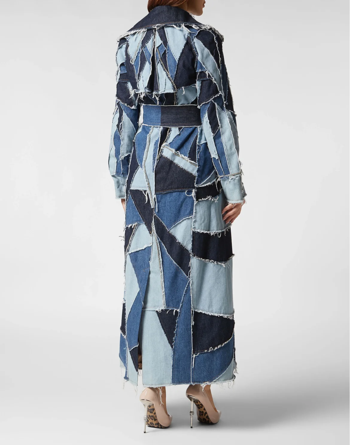 Denim Trench Patchwork, цвет: Синий