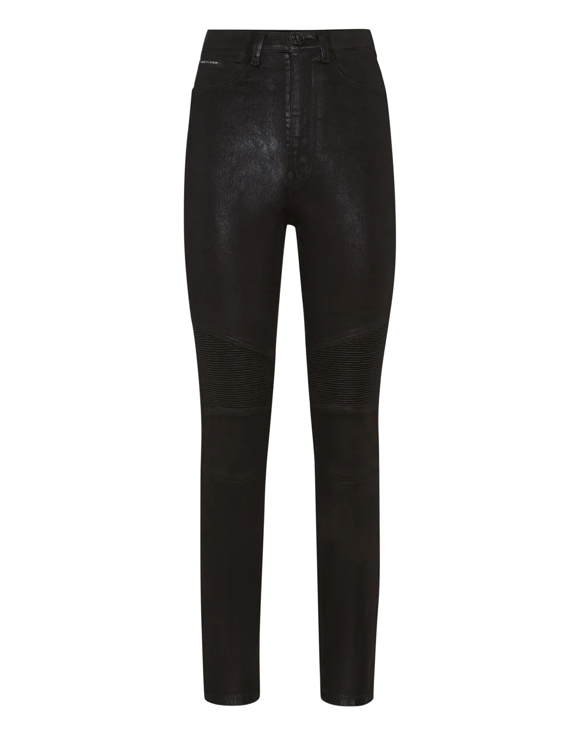 Denim Trousers Super High Waist Biker Fit, цвет: Черный