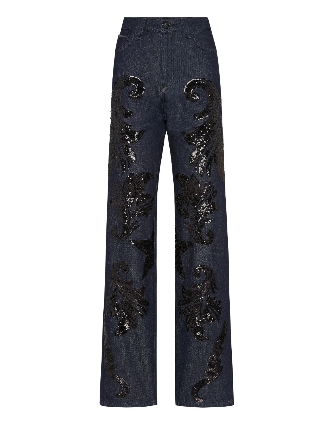 Denim Trousers Palace Fit with Paillettes Cowboy, цвет: Синий