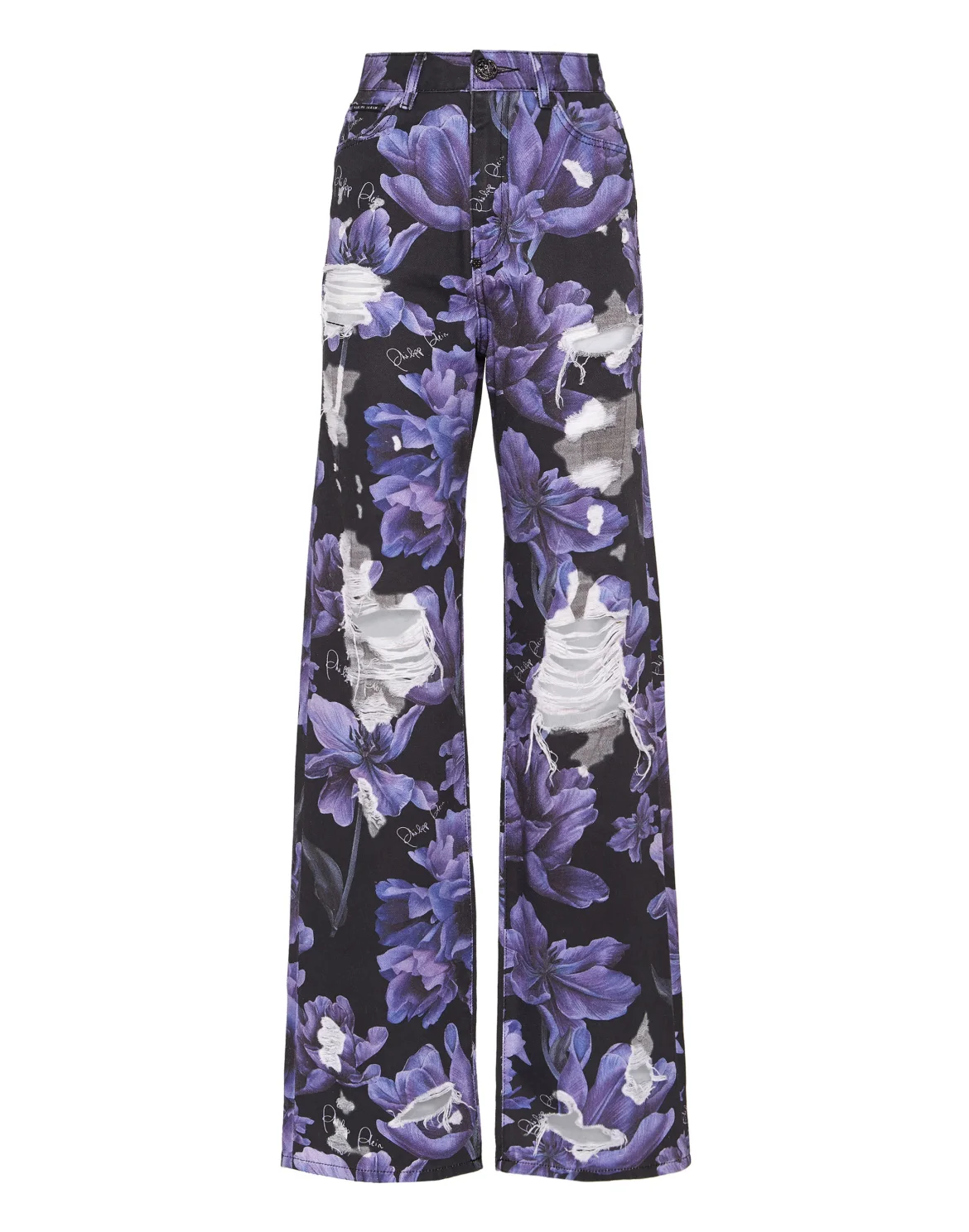Denim Trousers Palace Fit Flowers, цвет: Черный