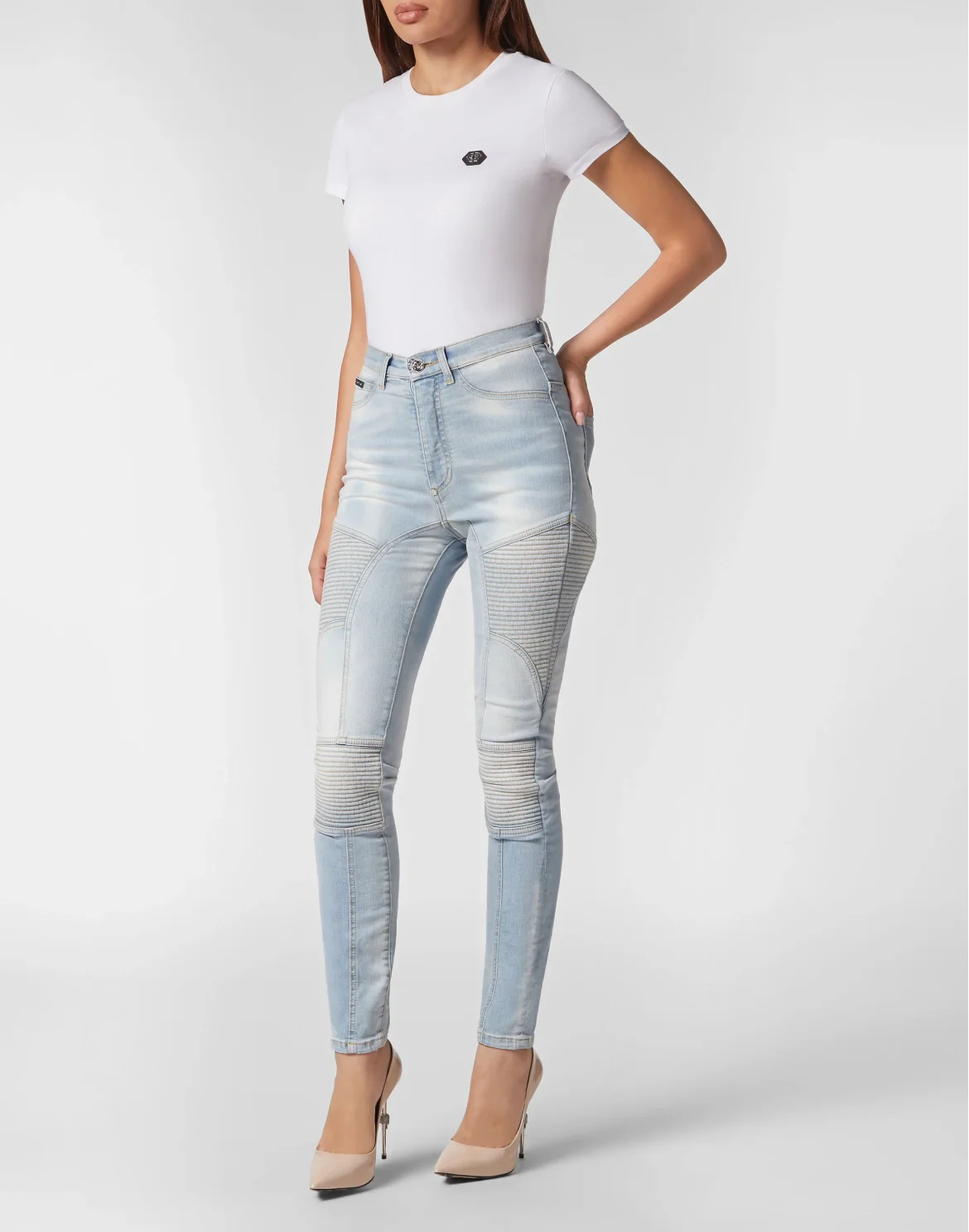Denim Super High Waist Jeggings Cowboy, цвет: Голубой