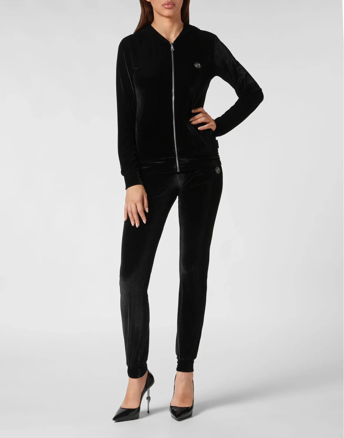 Chenille Tracksuit Teddy Bear, цвет: Черный