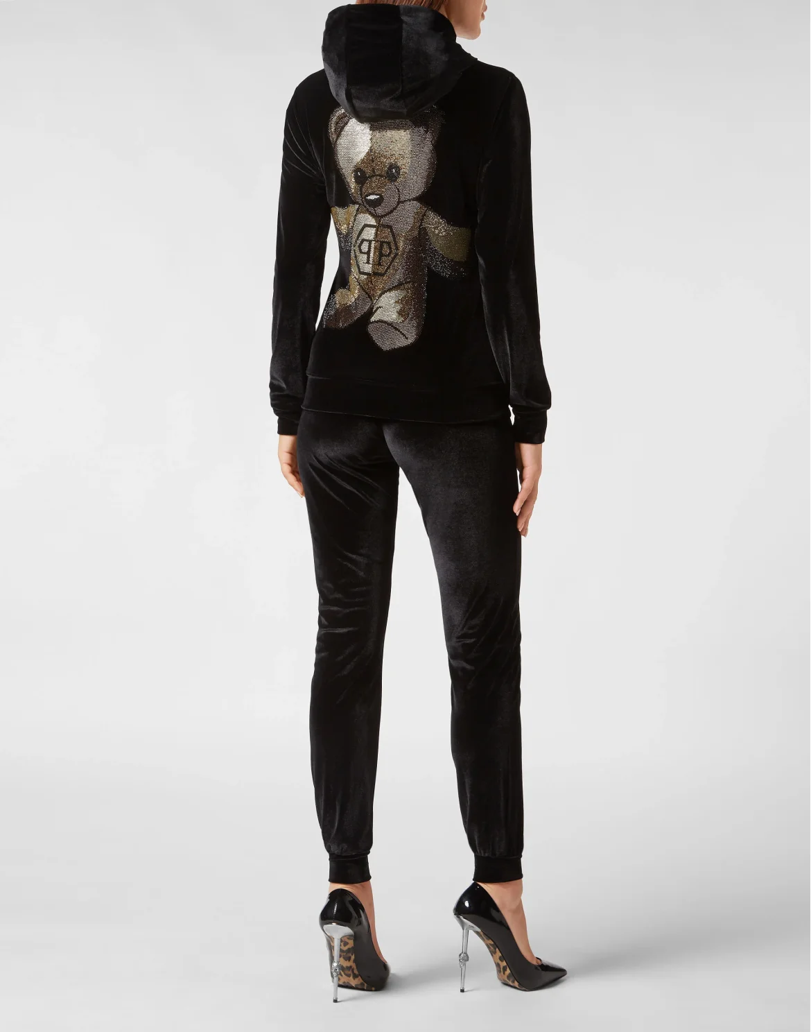 Chenille Tracksuit Teddy Bear, цвет: Черный