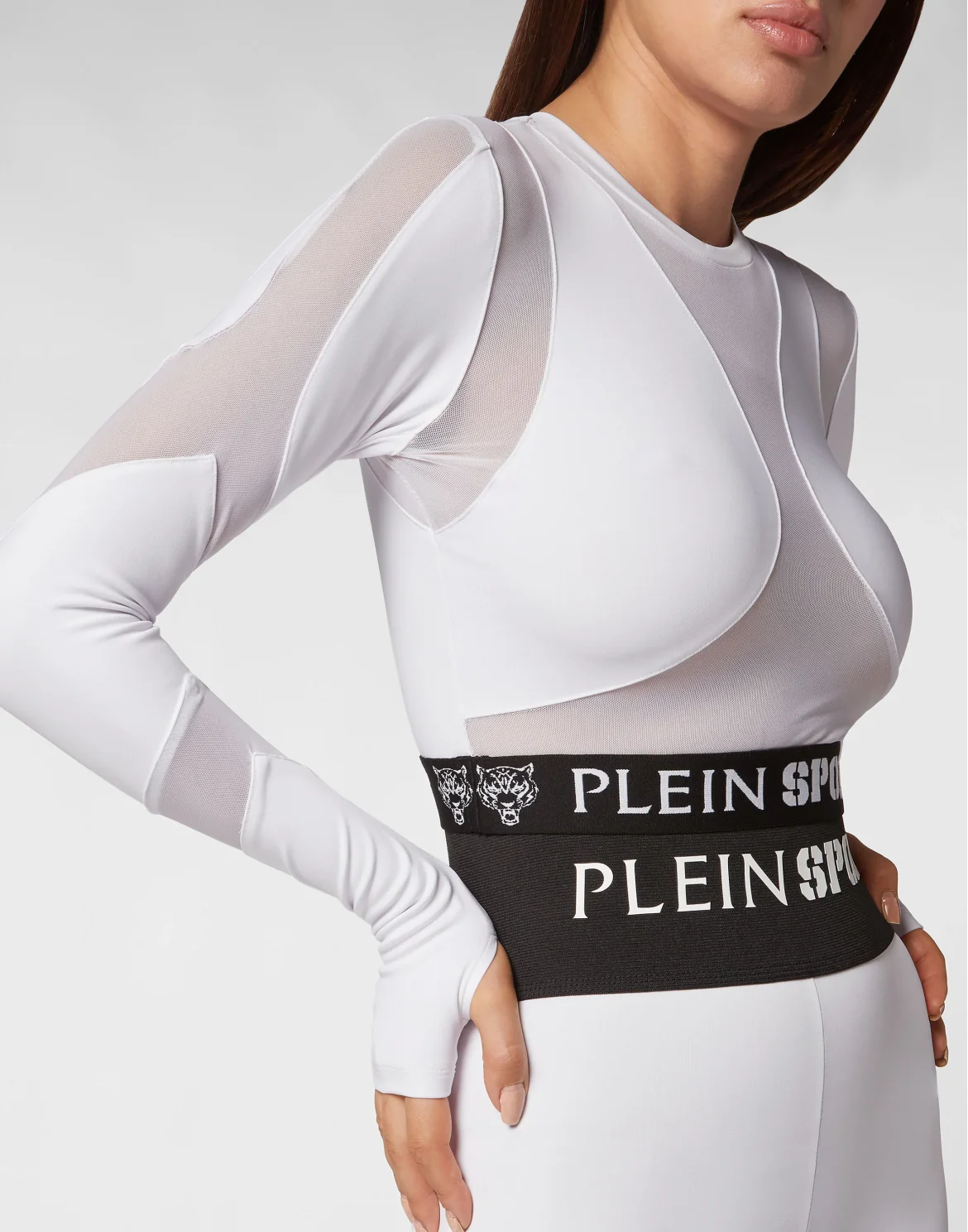 Jogging Cropped Top LS Multicut, цвет: Белый