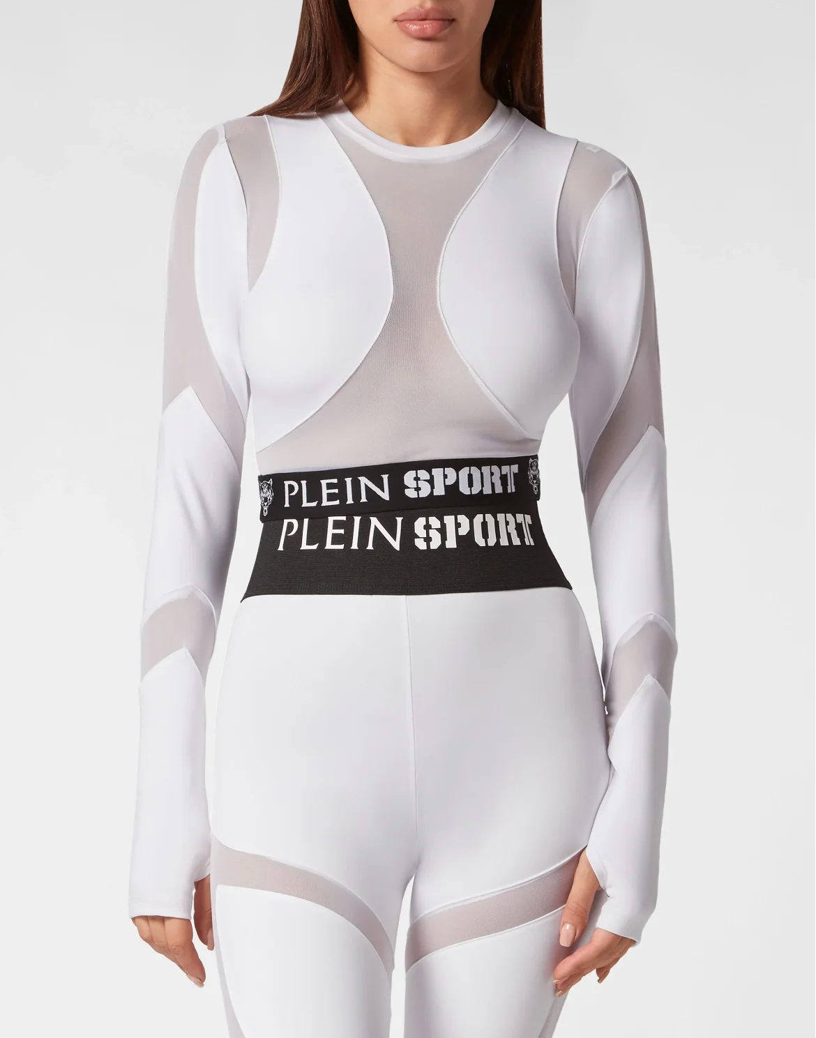 Jogging Cropped Top LS Multicut, цвет: Белый