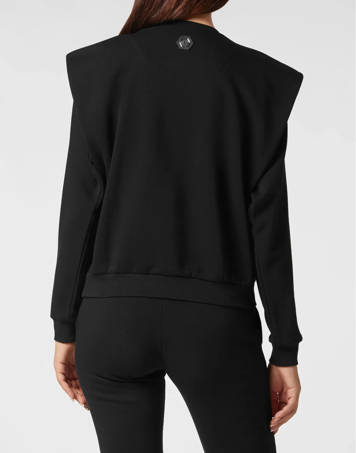 Padded Shoulder Sweatshirt Crystal, цвет: Черный