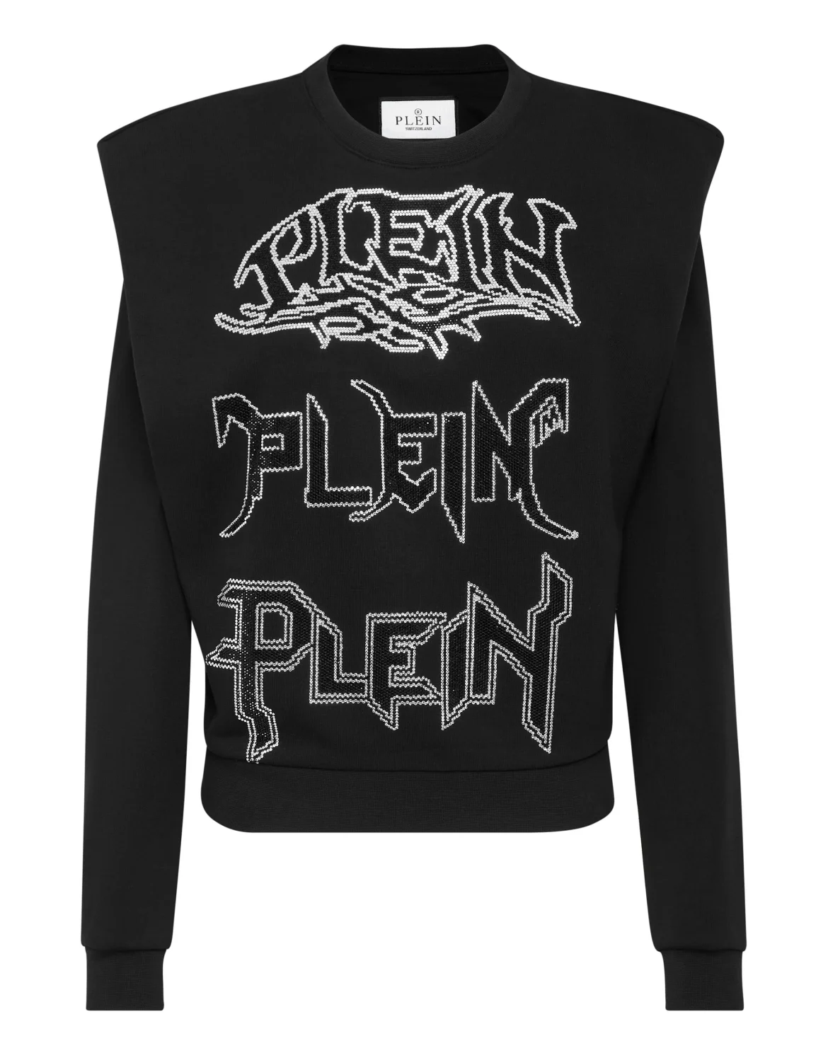 Padded Shoulder Sweatshirt Crystal, цвет: Черный