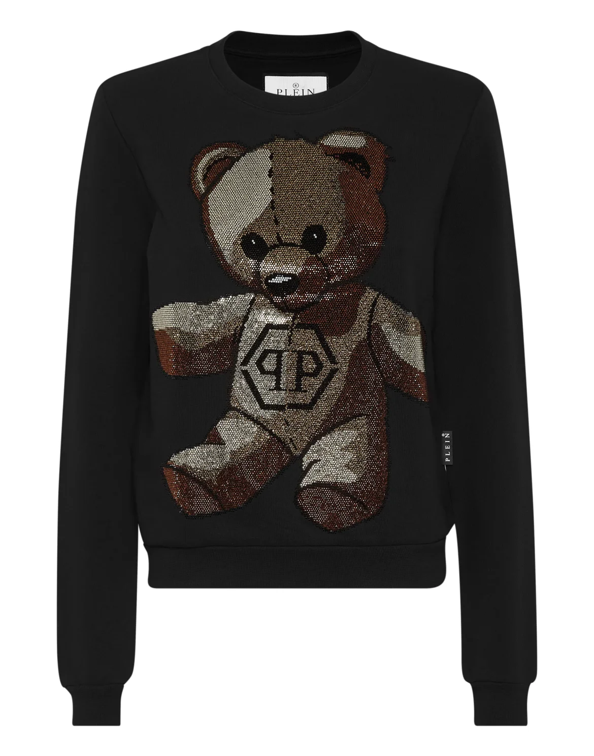 Sweatshirt with Crystals Teddy Bear, цвет: Черный