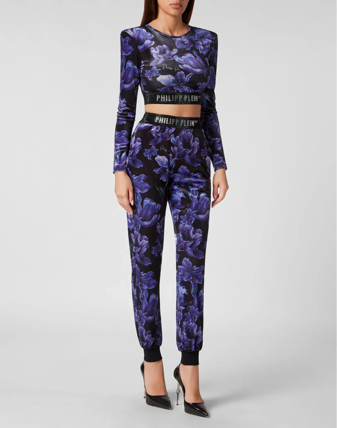 Jogging Trousers Flowers, цвет: Черный