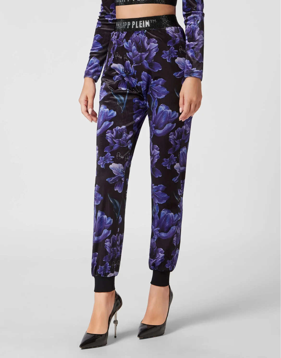 Jogging Trousers Flowers, цвет: Черный