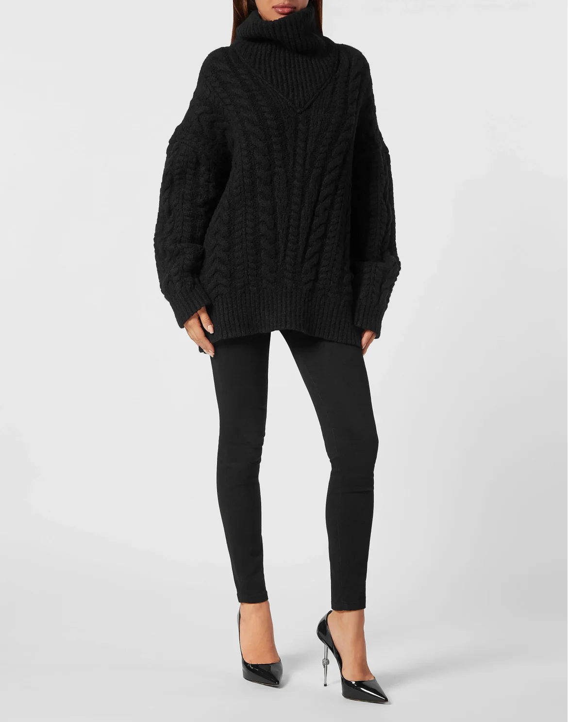 Wool Turtleneck Sweater Skull&Bones, цвет: Черный