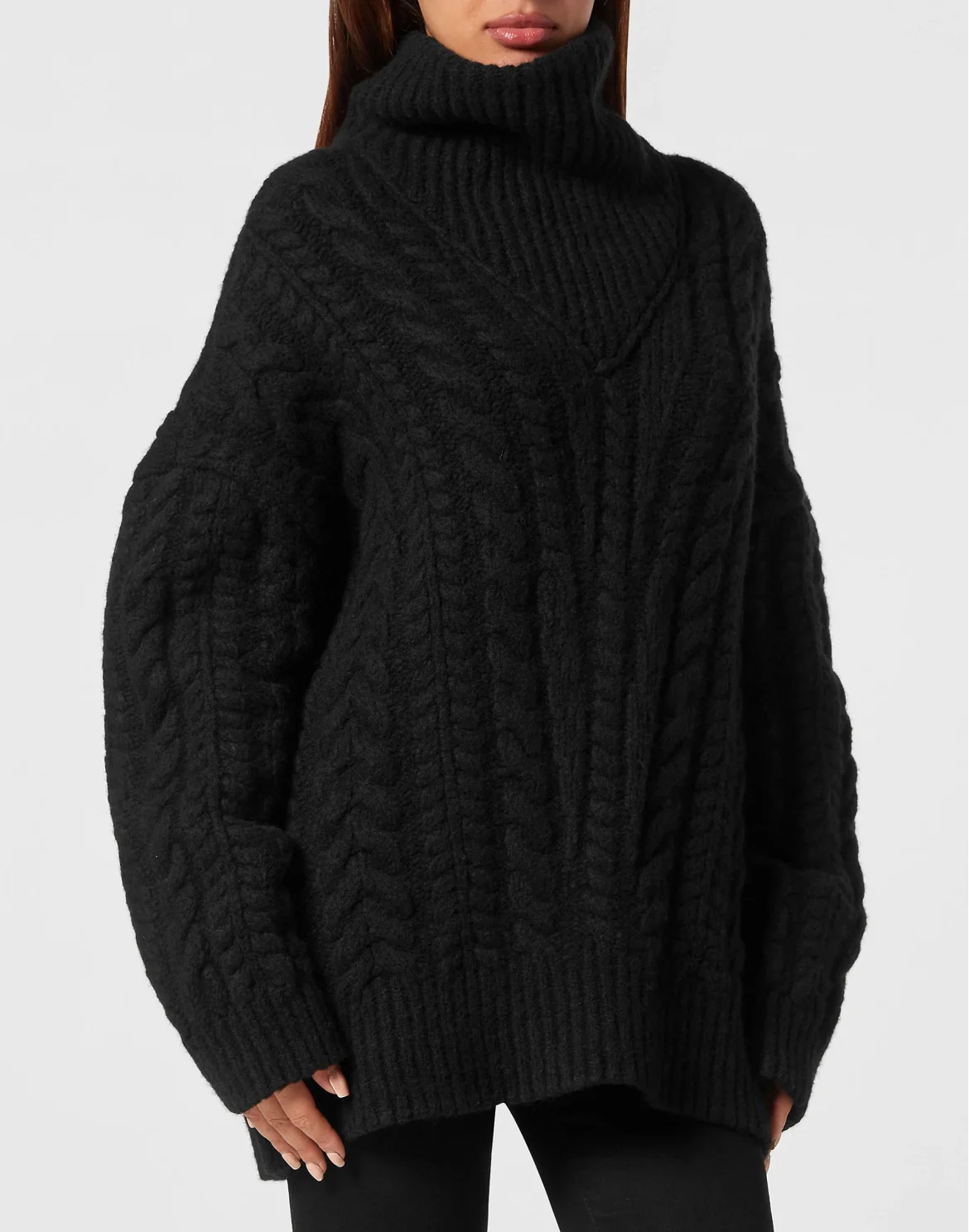 Wool Turtleneck Sweater Skull&Bones, цвет: Черный