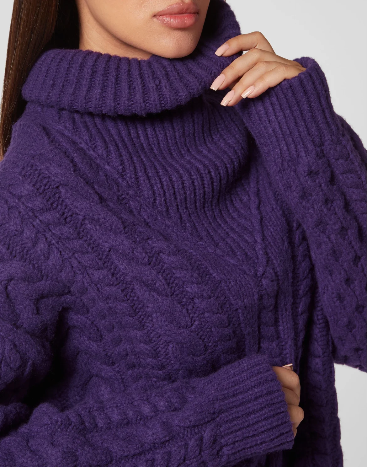 Wool Turtleneck Sweater Skull&Bones, цвет: Фиолетовый