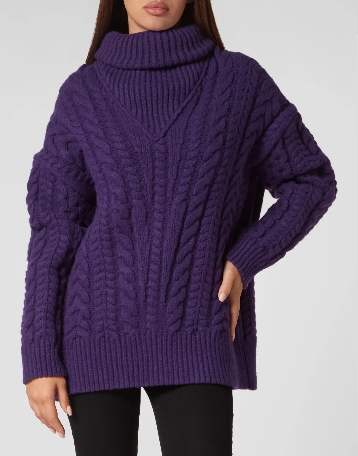 Wool Turtleneck Sweater Skull&Bones, цвет: Фиолетовый