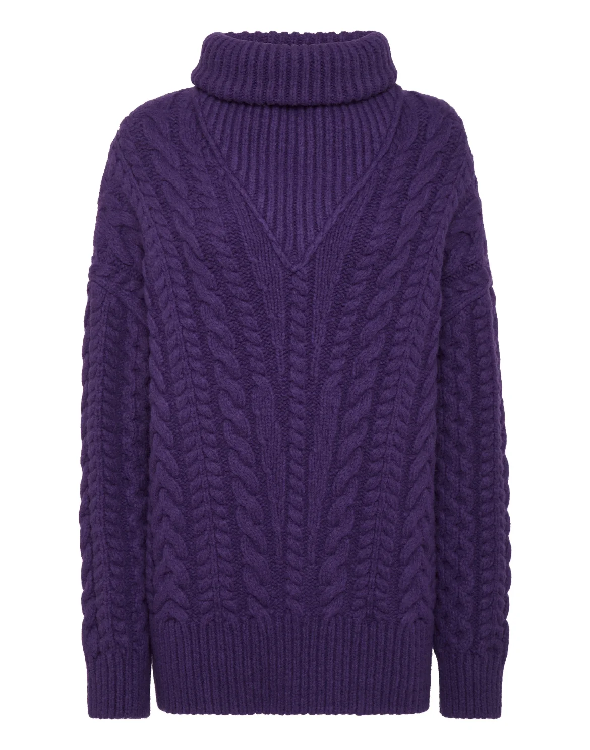 Wool Turtleneck Sweater Skull&Bones, цвет: Фиолетовый