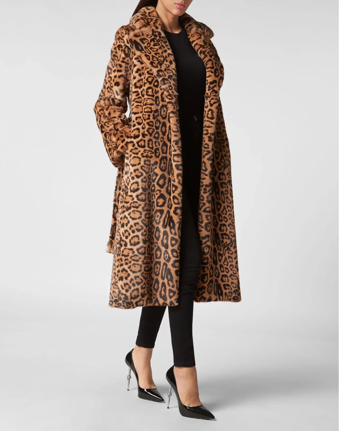 Eco Mink Coat Long Leopard, цвет: Леопард
