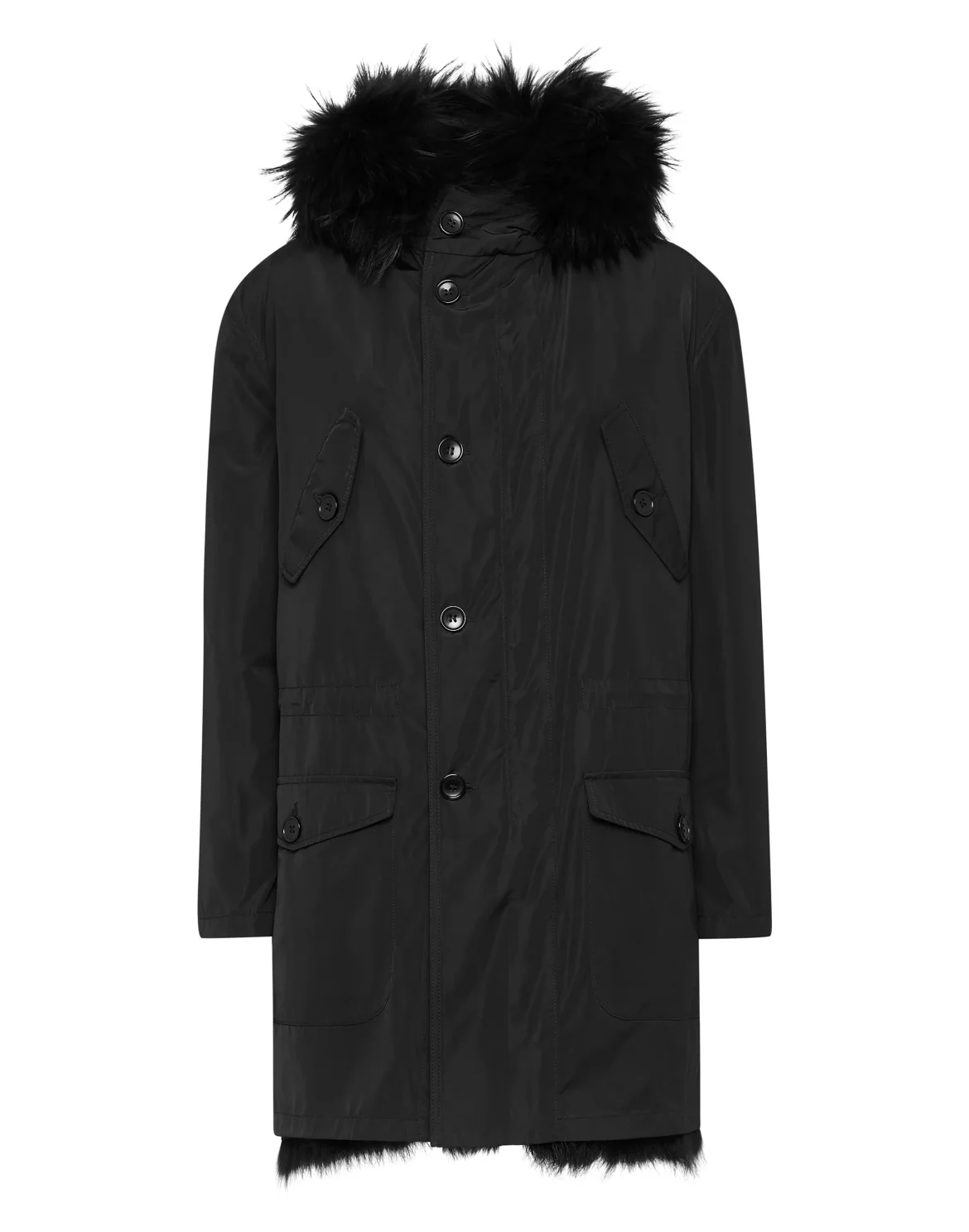 Classic Parka with Fur, цвет: Черный